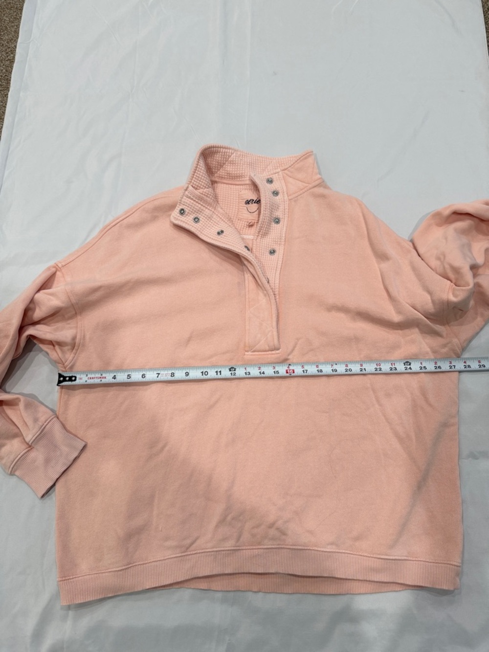 aerie Peach Snap-Button Pullover Sweater—XL - Picture 8 of 11
